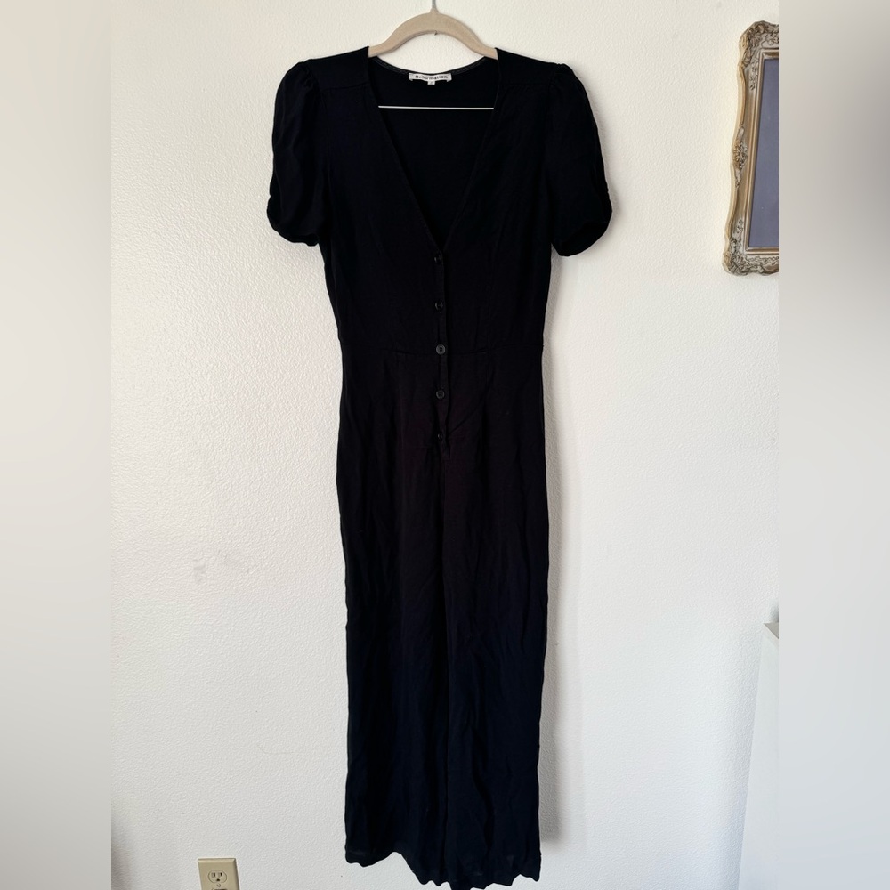 Reformation Black Button-Front One Piece Jumpsuit Womens XS 4